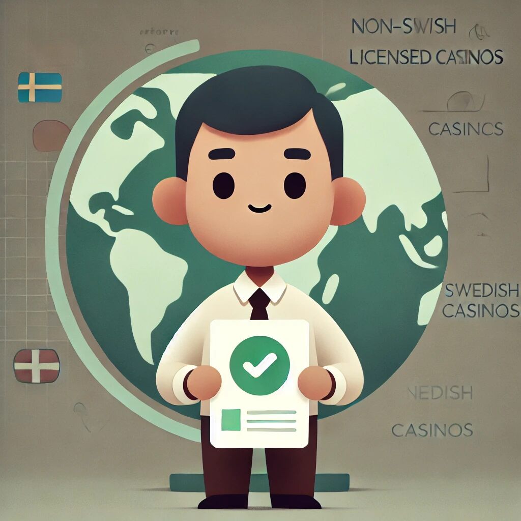 Illustration av ansvarsfullt spelande vid casinon utan svensk licens, där spelaren påminns om vikten av självkontroll och att sätta egna gränser.